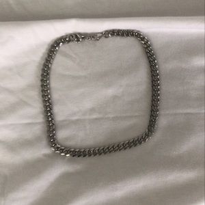 sterling silver 8mm 16in cuban choker chain.